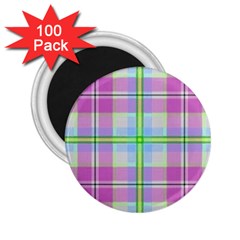 Pink And Blue Plaid 2 25  Magnets (100 Pack)  by allthingseveryone