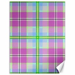 Pink And Blue Plaid Canvas 18  X 24   by allthingseveryone