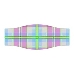 Pink And Blue Plaid Stretchable Headband by allthingseveryone
