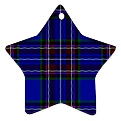 Bright Blue Plaid Star Ornament (two Sides) by allthingseveryone