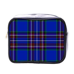 Bright Blue Plaid Mini Toiletries Bags by allthingseveryone