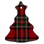 Red Tartan Plaid Christmas Tree Ornament (Two Sides) Front