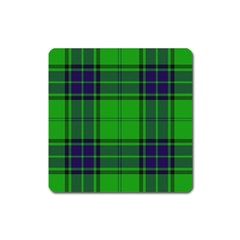 Green And Blue Plaid Square Magnet by allthingseveryone