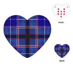 Blue Heather Plaid Playing Cards (heart)  by allthingseveryone