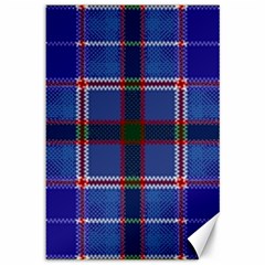 Blue Heather Plaid Canvas 12  X 18  