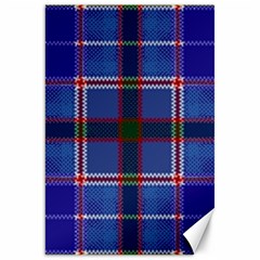 Blue Heather Plaid Canvas 20  X 30   by allthingseveryone