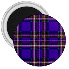 Purple Tartan Plaid 3  Magnets