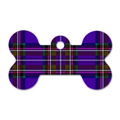 Purple Tartan Plaid Dog Tag Bone (two Sides) by allthingseveryone