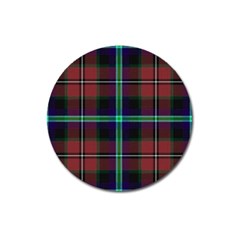 Purple And Red Tartan Plaid Magnet 3  (round) by allthingseveryone