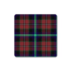 Purple And Red Tartan Plaid Square Magnet by allthingseveryone