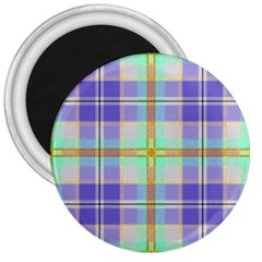 Blue And Yellow Plaid 3  Magnets by allthingseveryone