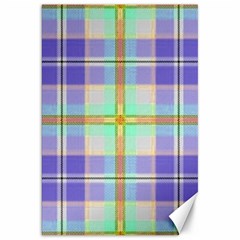 Blue And Yellow Plaid Canvas 20  X 30   by allthingseveryone