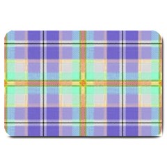 Blue And Yellow Plaid Large Doormat 