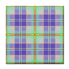 Blue And Yellow Plaid Face Towel