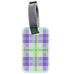 Blue And Yellow Plaid Luggage Tags (Two Sides)