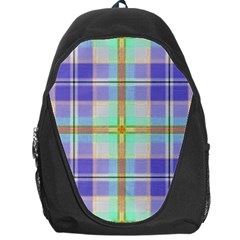 Blue And Yellow Plaid Backpack Bag