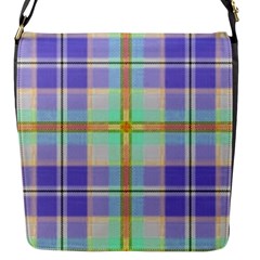 Blue And Yellow Plaid Flap Messenger Bag (S)