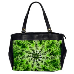 Lime Green Starburst Fractal Office Handbags