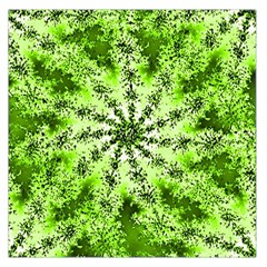 Lime Green Starburst Fractal Large Satin Scarf (square) by allthingseveryone