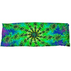 Green Psychedelic Starburst Fractal Body Pillow Case (dakimakura) by allthingseveryone