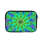 Green Psychedelic Starburst Fractal Apple iPad Mini Zipper Cases Front