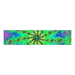 Green Psychedelic Starburst Fractal Velvet Scrunchie by allthingseveryone