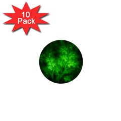 Artsy Bright Green Trees 1  Mini Buttons (10 Pack)  by allthingseveryone