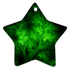 Artsy Bright Green Trees Star Ornament (two Sides) by allthingseveryone