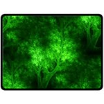 Artsy Bright Green Trees Fleece Blanket (Large)  80 x60  Blanket Front