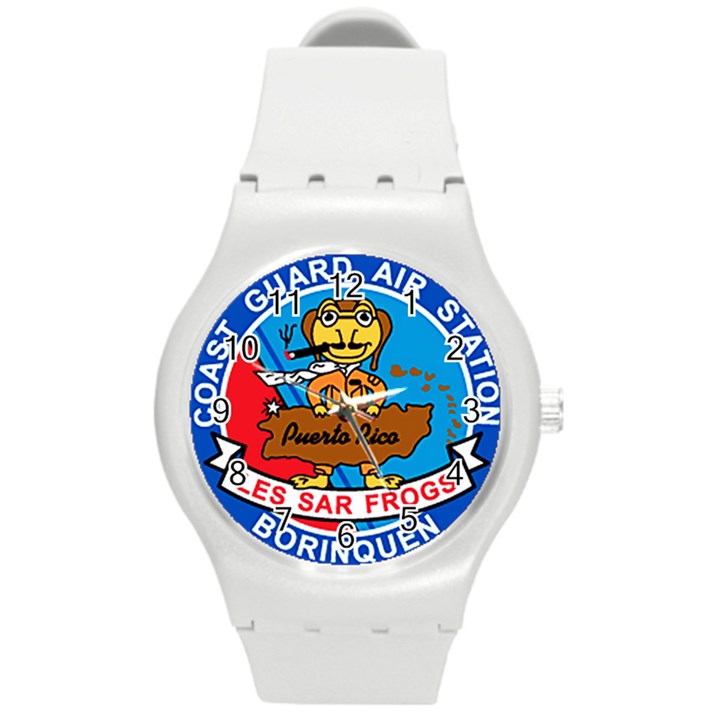 Coast Guard Air Station Borinquen Puerto Rico Round Plastic Sport Watch (M)