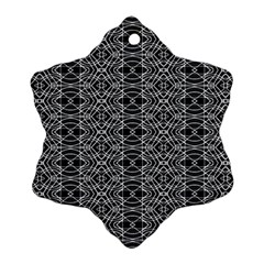 Black And White Ethnic Pattern Snowflake Ornament (two Sides) by dflcprints