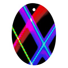 Xmas Light Paintings Oval Ornament (two Sides) by Celenk