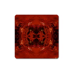 Red Abstract Square Magnet