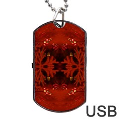 Red Abstract Dog Tag Usb Flash (two Sides) by Celenk