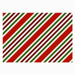 Christmas Color Stripes Large Glasses Cloth (2-side) by Celenk