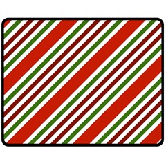 Christmas Color Stripes Fleece Blanket (medium)  by Celenk