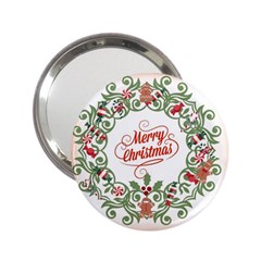 Merry Christmas Wreath 2 25  Handbag Mirrors by Celenk