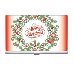 Merry Christmas Wreath Business Card Holders by Celenk