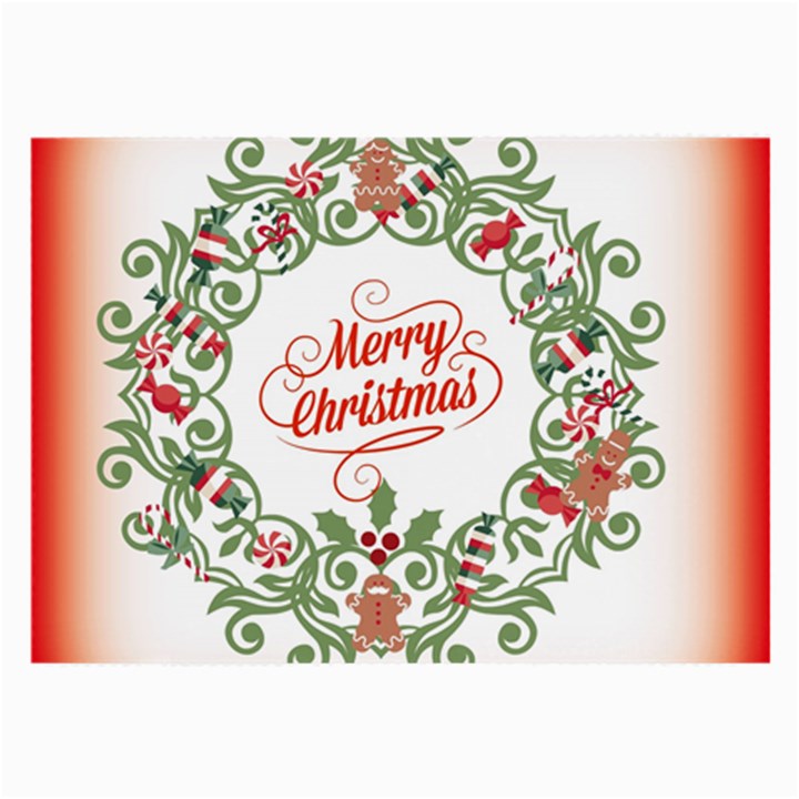 Merry Christmas Wreath Large Glasses Cloth