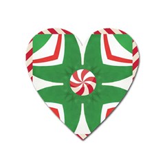 Candy Cane Kaleidoscope Heart Magnet by Celenk