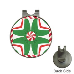 Candy Cane Kaleidoscope Hat Clips With Golf Markers by Celenk