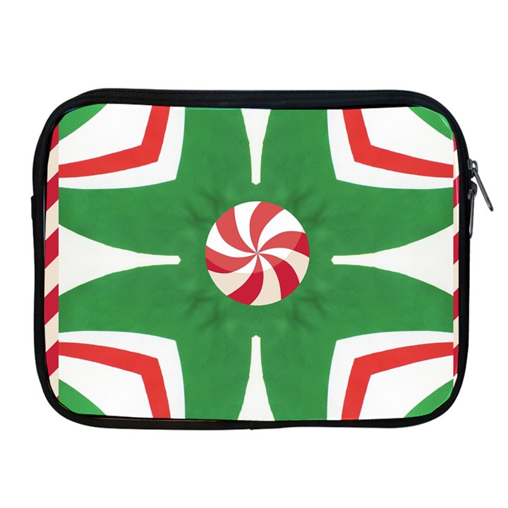 Candy Cane Kaleidoscope Apple iPad 2/3/4 Zipper Cases