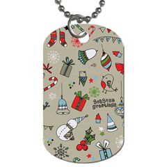 Beautiful Design Christmas Seamless Pattern Dog Tag (one Side) by Celenk