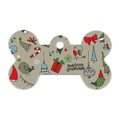 Beautiful Design Christmas Seamless Pattern Dog Tag Bone (two Sides) by Celenk