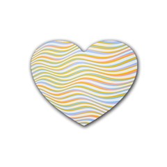 Art Abstract Colorful Colors Heart Coaster (4 Pack)  by Celenk