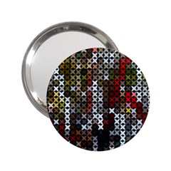 Christmas Cross Stitch Background 2 25  Handbag Mirrors by Celenk