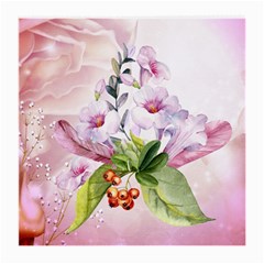 Wonderful Flowers, Soft Colors, Watercolor Medium Glasses Cloth by FantasyWorld7
