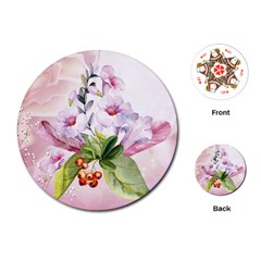 Wonderful Flowers, Soft Colors, Watercolor Playing Cards (round)  by FantasyWorld7