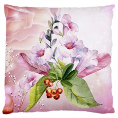 Wonderful Flowers, Soft Colors, Watercolor Large Cushion Case (two Sides) by FantasyWorld7