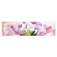 Wonderful Flowers, Soft Colors, Watercolor Satin Scarf (oblong) by FantasyWorld7